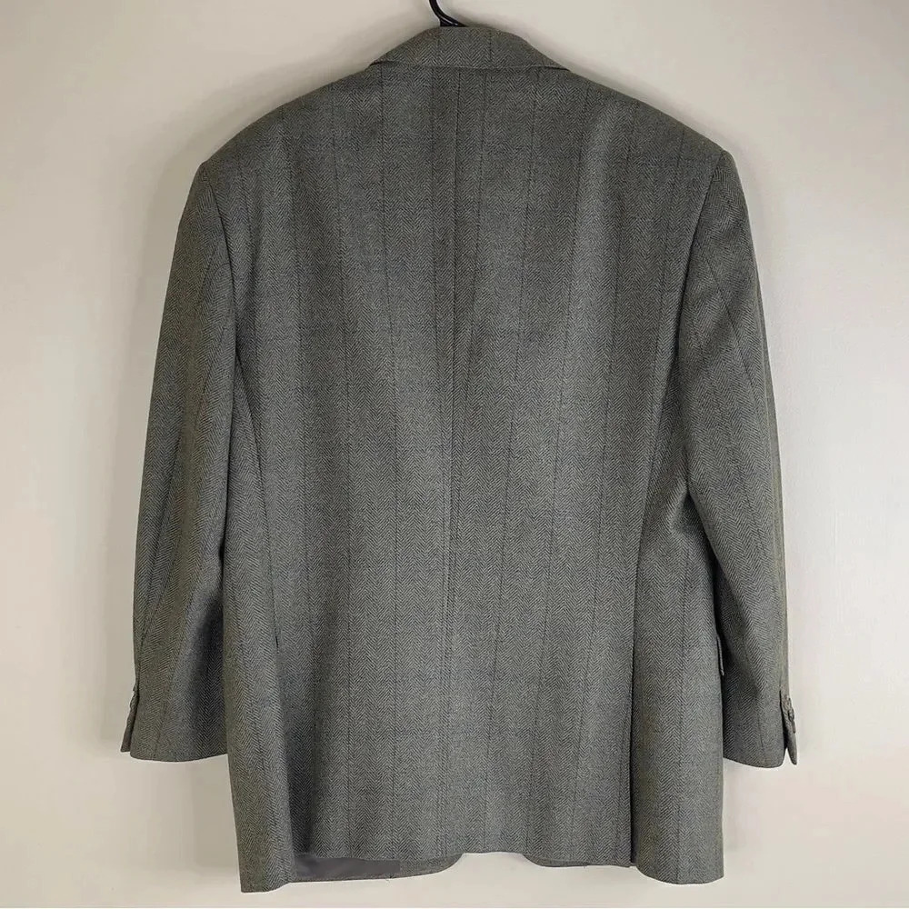 Canali Herringbone Mens Cashmere Blazer 50C - Picture 2 of 16